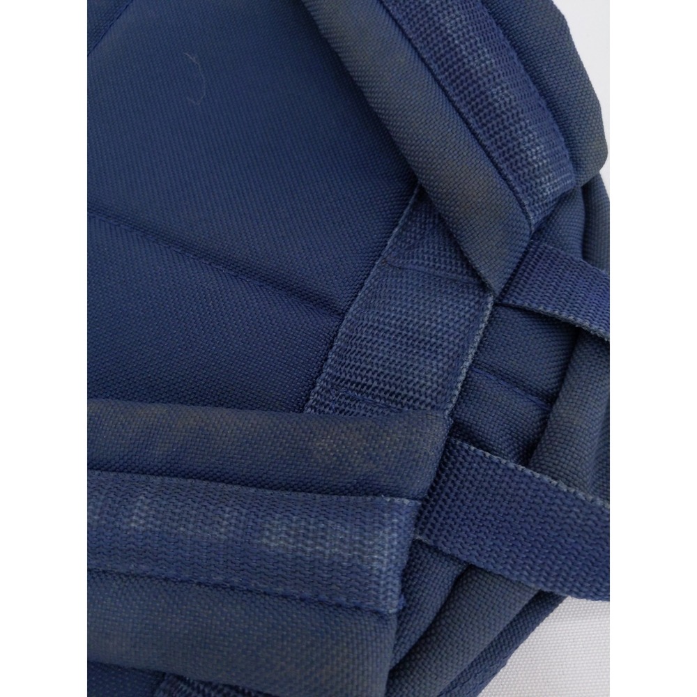 Vintage 90s Y2K Mead Five Star Backpack Navy Blue Brown Suede Bottom Bag - Picture 7 of 14